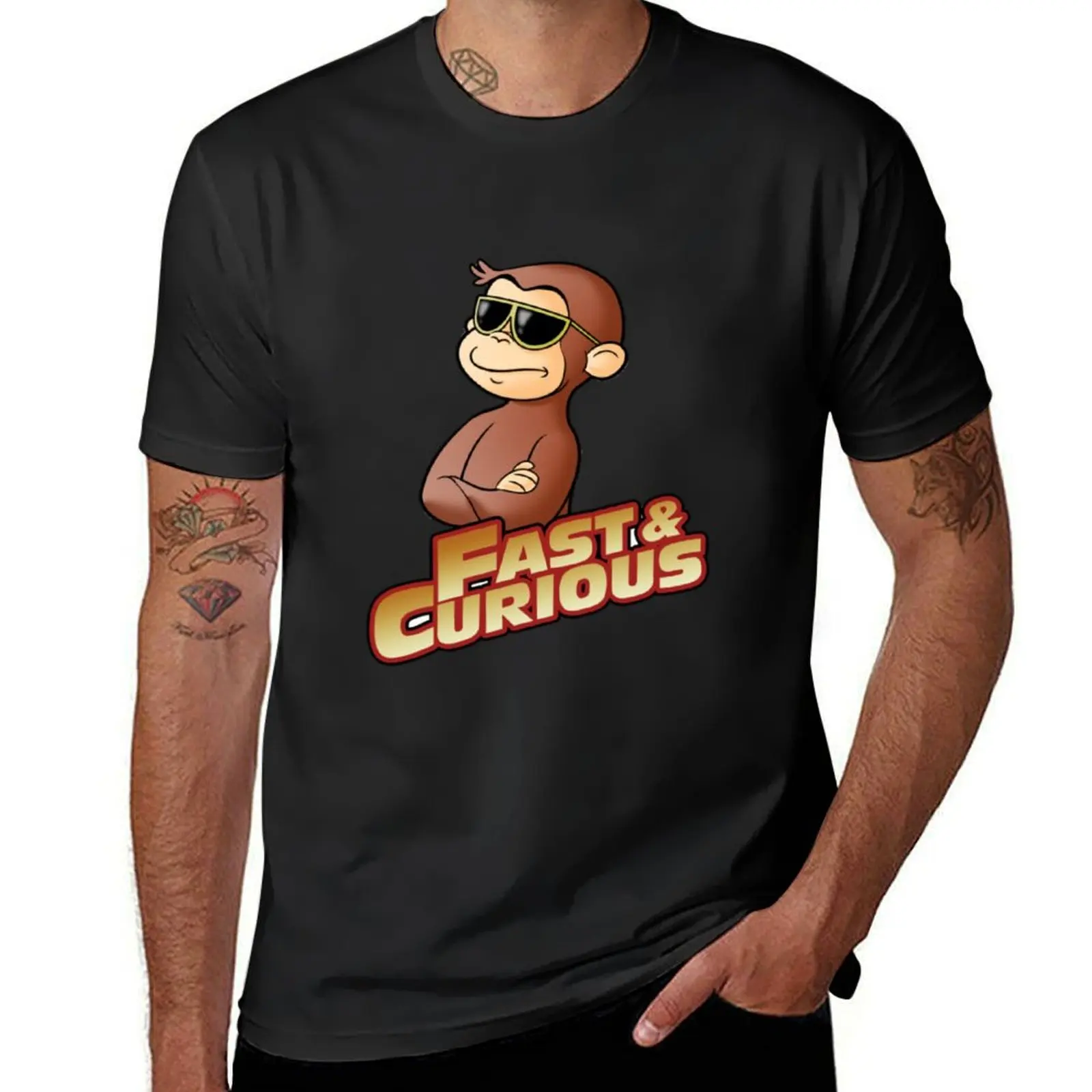 funny and cool curious george monky T-Shirt vintage clothes hippie clothes shirts graphic tees mens t shirt graphic