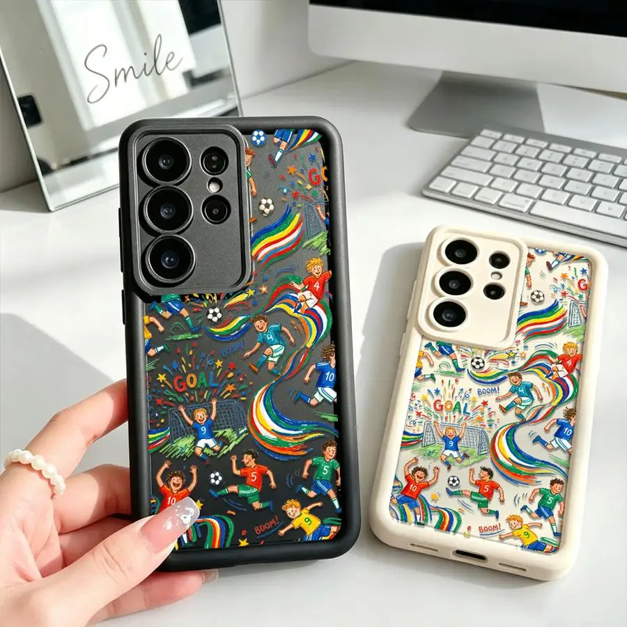 Kids Soccer Phone Cover Case for Samsung Galaxy S26 S22 Plus Note 20 Ultra S23 S24 ultra S25 S20 FE S21