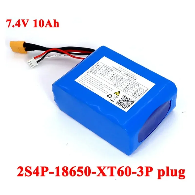 

7.4V 12.0Ah 8.0Ah 10Ah 18650 Lithium Battery 8.4V Rechargeable batteries 10C 100A discharge for Aircraft Model airplane