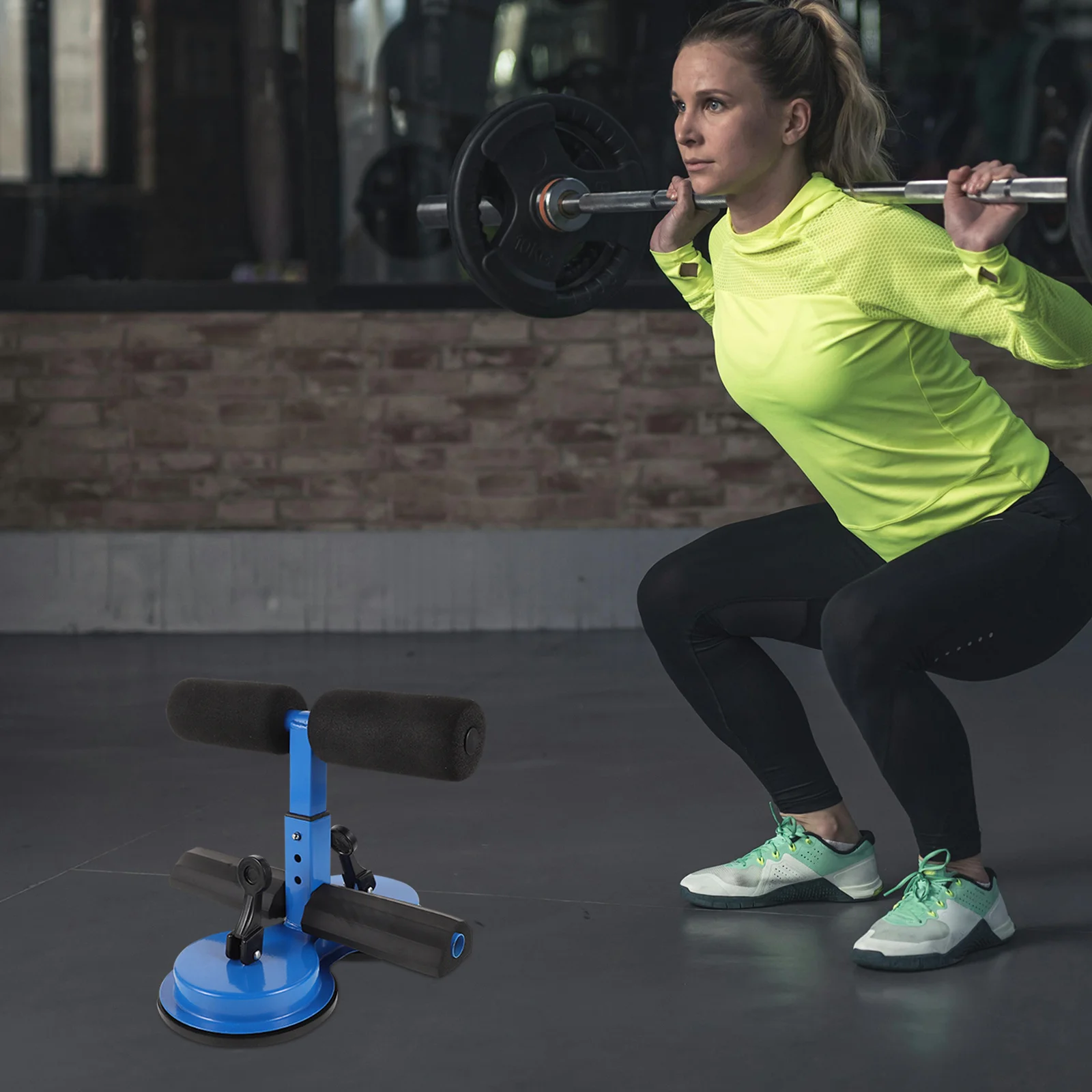 

Portable Sit Up Bar Foot Holder Self-Suction Core Strength Trainer Abdominal Workout Equipment for Men Women Home Gym Fitness