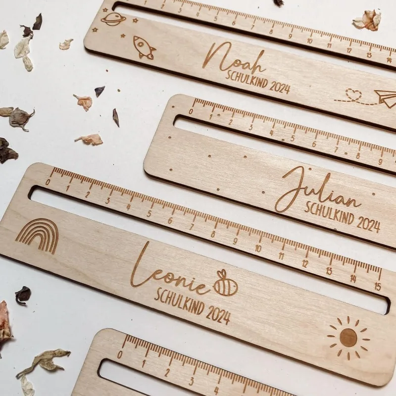 Student Wooden Hollow Ruler Children'S Stationery Measuring Tool School Stationery Gift Reading Strips Drawing Ruler