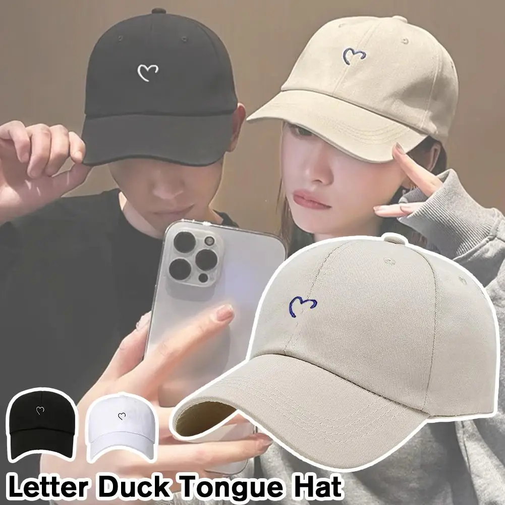 Letter Duck Tongue Hat Fashion Letter Embroidery Adjustable Outdoor Sports Caps Sun Protection Korean Style For Men Women C3X9