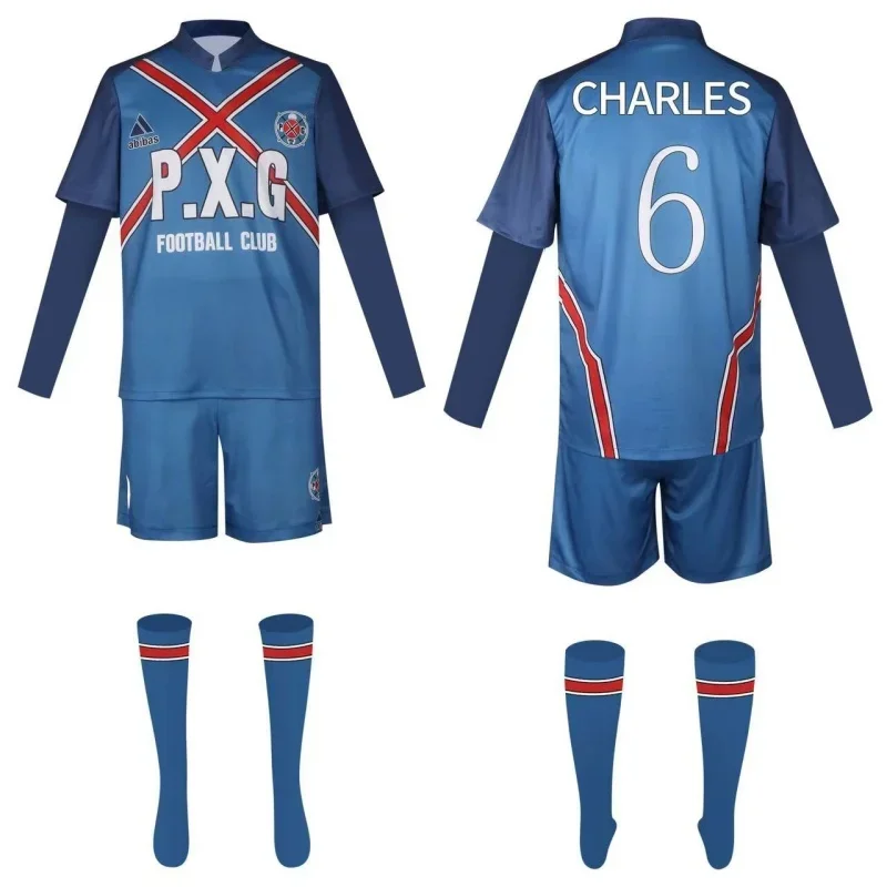 Anime Blue Lock#9 Rin Itoshi Football Jersey Charles Cosplay Costumes P.X.G Sports Jerseys Shidou Ryuusei Football Uniform#1#W.
