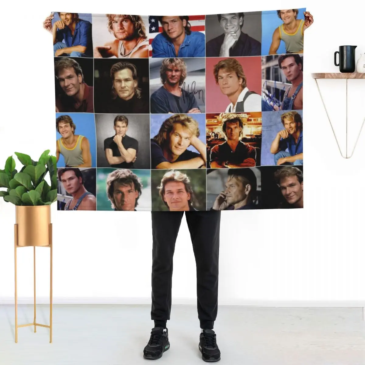 Patrick Swayze Photo Collage Throw Blanket for winter Moving Plaid on the sofa Summer Beddings Bed covers Blankets