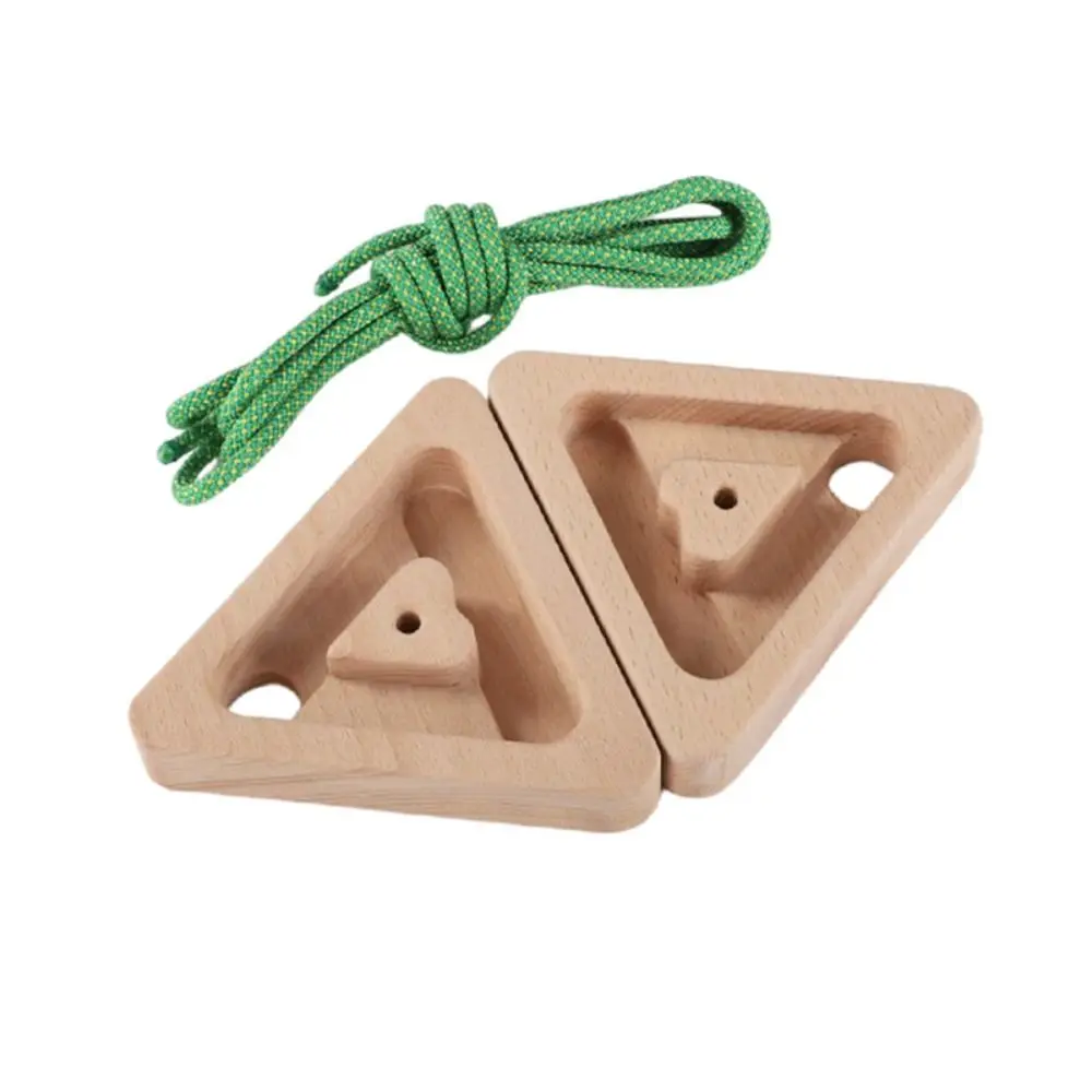 

1 Pair Triangle Wooden Climbing Board 4-in-1 Simulated Rock Climbing Finger Strengthen Board Portable Double-Sided