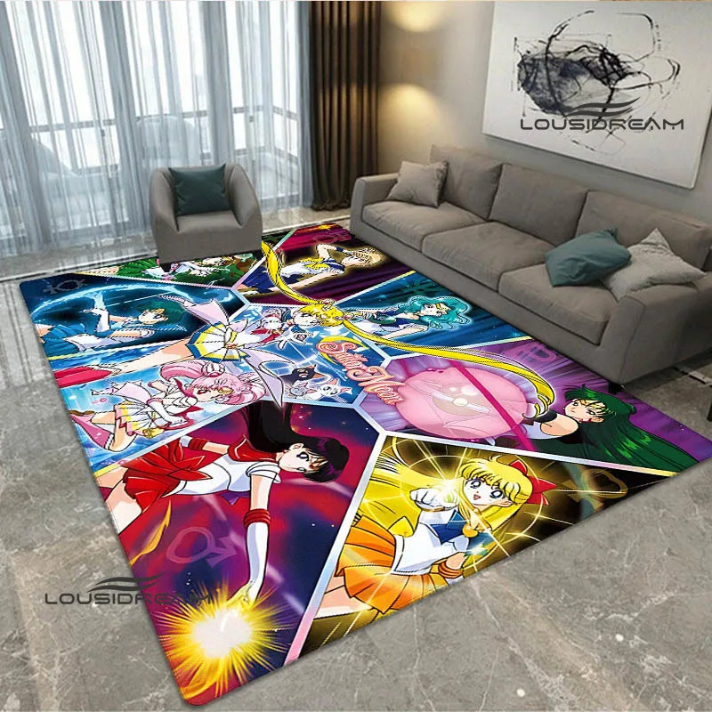 Cartoon S-Sailor-M-Moon Printed carpet living room bedroom carpet non-slip door mat photography props area rug birthday gift