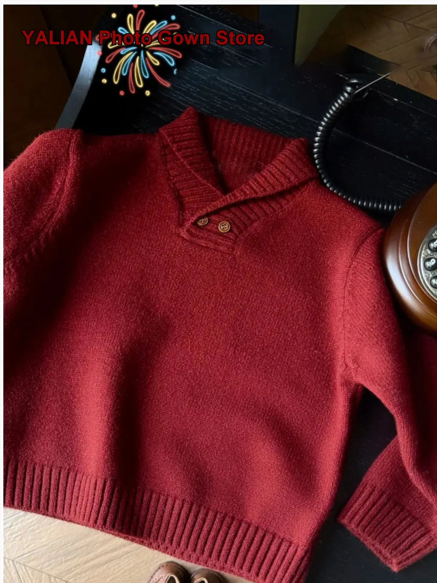 Boys Cardigan Kids Winter Knit Top Solid Color Warm Korean Style New Year Outfit Girls