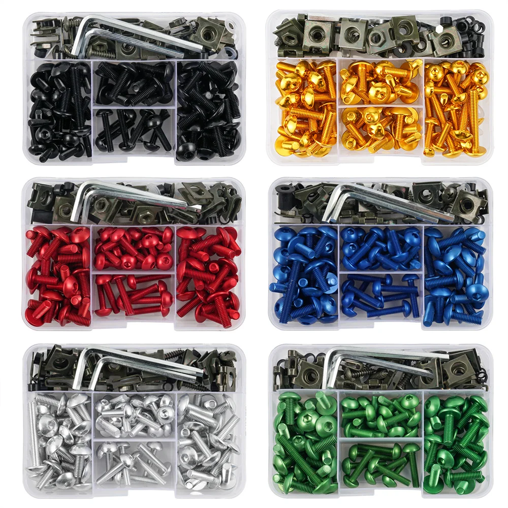 177PCS M5 M6 Screws Motorcycle Bolts Screws Fair Bolt For YAMAHA YZF R1 R15 R25 R3 R6 R125 R15 R25 MT03 MT07 MT10 Suzuki GSXR