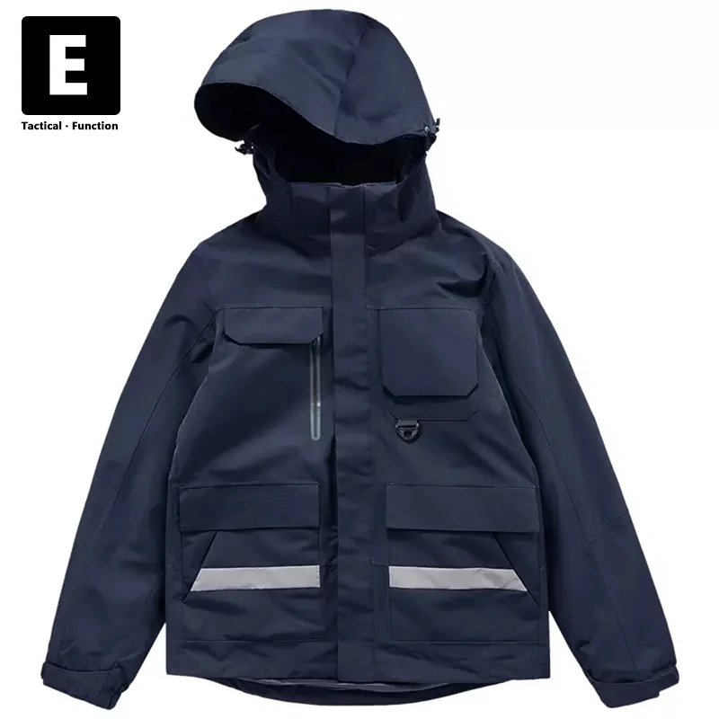 

Cargo Windbreaker Men Waterproof Jacket Winter Thick Removable Liner Techwear Jackets Male Outerwear Outdoor Plus Size 6XL