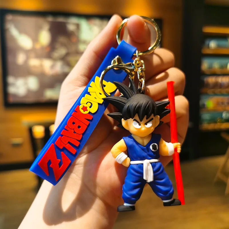 LLavero de Dragon Ball para niño y niña, llaveros de 3 estilos, figuras de acción de dibujos animados de Anime, Son Goku, colgante, decoración de juguetes, adorno, regalo de cumpleaños