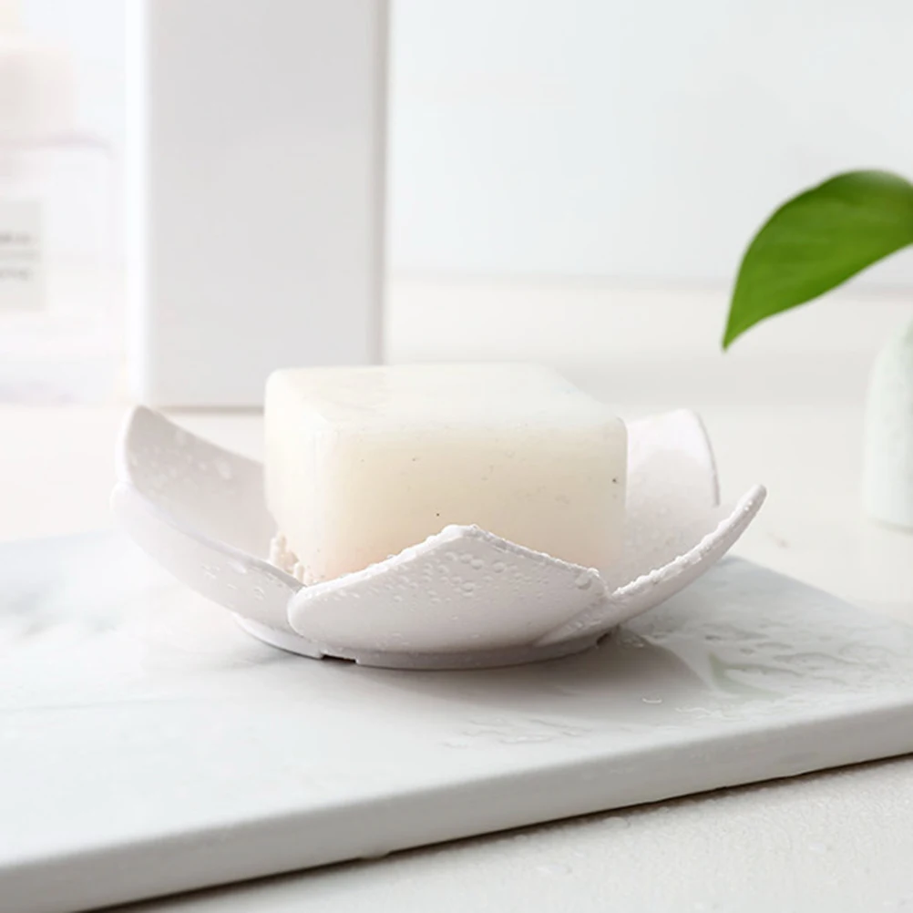 

Silicone Box Flower Shape Drainable Soap Tray For Shower Bathroom Kitchen Sturdy Soap Holder With Raised Bumps