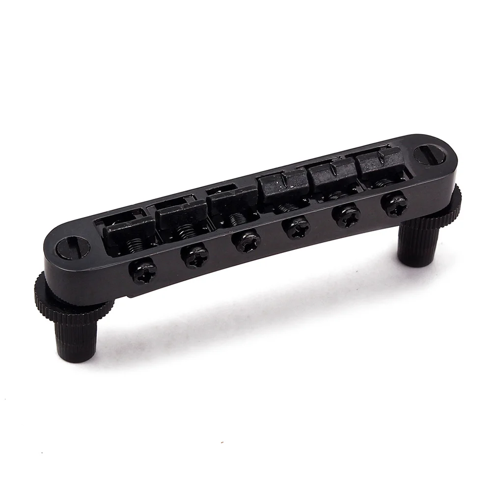 

Ga105 Roller Saddle Bridge Set Black High Quality Plated Coating for Electric Jazz Guitar Replacement Guitar Parts
