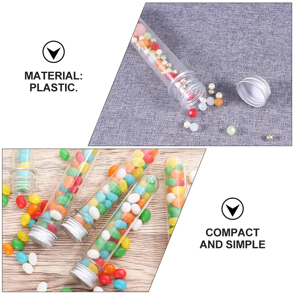 

18pcs Test Tube Bottles Plastic Storage Containers Cylindrical Lightweight Portable Travel Beauty Liquid Cosmetics