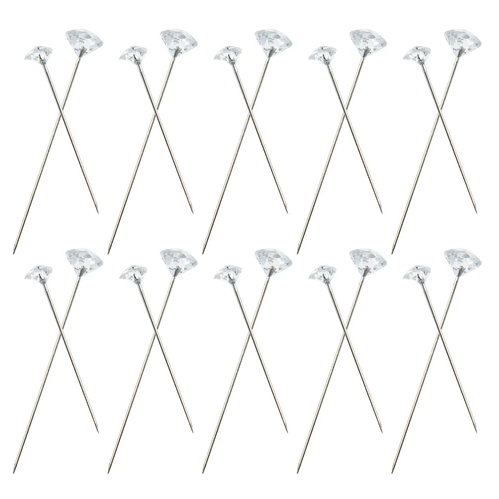 

300Pcs Clear Rhinestone Positioning Pins Pearl Head Sewing Corsages Bouquet Decorations Jewelry DIY Floral Pins