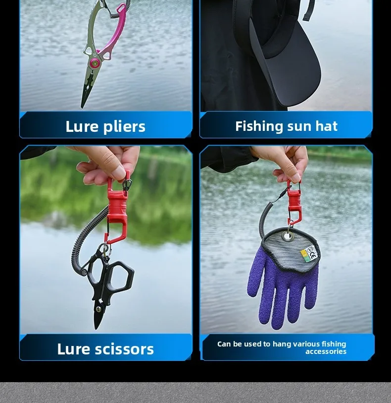 QAJTAO 1-4 Stück Magnetische Einziehbare Schnalle, Einziehbares Seil, Anti-Verlust-Hängeschnalle, Outdoor-Angelrucksack-Schlüsselanhänger – Detail 15