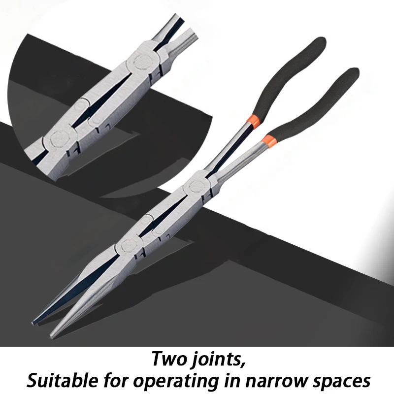 

13-дюймовые двухшарнирные плоскогубцы с длинным носом для ремонта автомобилей — прецизионный инструмент (прочный, профессиональный)