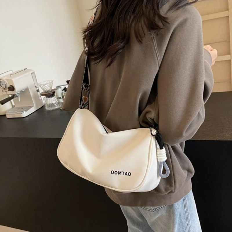 

Girl's 2025 Canvas Crossbody Bag - Wide Strap Minimalist Commuter Purse, Casual Fashion Small Shoulder Bag