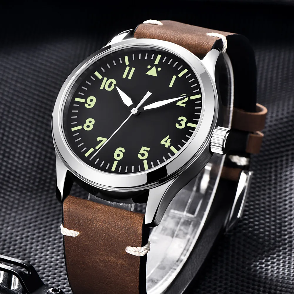 DIY Custom Logo Sapphire NH35 Watch Military Men reloj Automatic Luxury Sport Design Clock Lume Leather Mechanical Wrist Watches