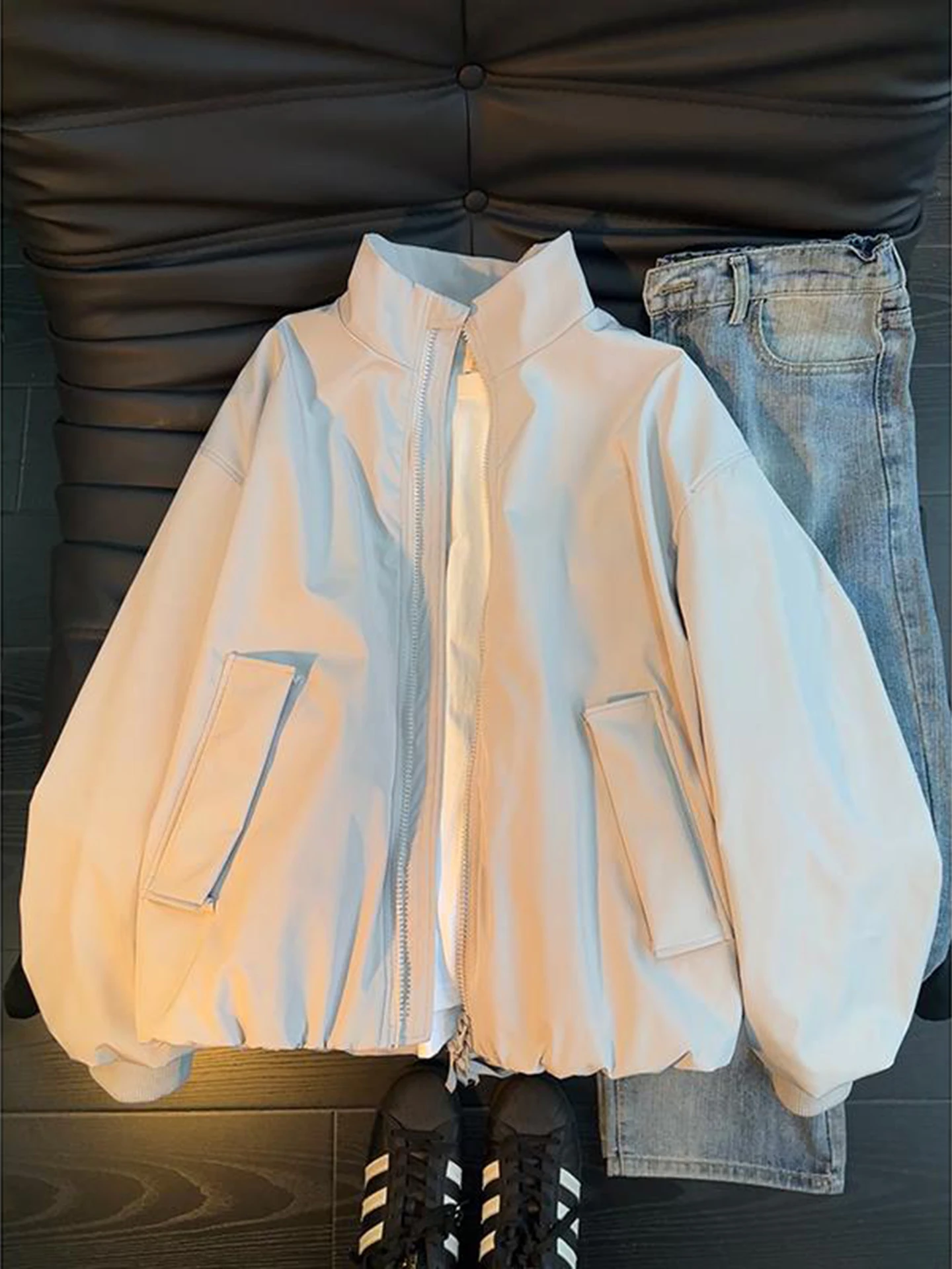 

Легкая мужская куртка-бомбер в американском стиле для бейсбола, весенняя модная повседневная куртка из полиэстера Cleanfit