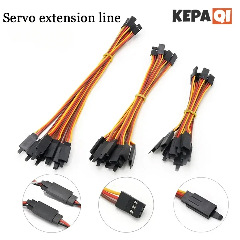 

10pcs High-Quality Servo Extension Lead Wires with 60 Core Anti-Loose Technology Male to Female for Futaba Jr RC - 30/50/100cm