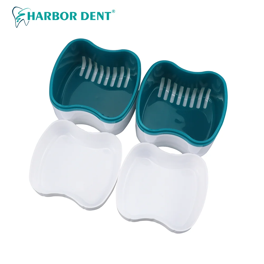 

1Pc Portable Denture Storage Box with Strainer Basket Plastic Mouth Guard Denture Soaking Container Cleaning Case