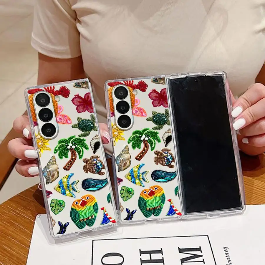 Ocean Color Marine Case for Samsung Galaxy Z Fold 8 Ultra ZFold6 ZFold3 ZFold5 Z Fold 7 6 5 4 3 ZFold4 ZFold7 Phone Cover