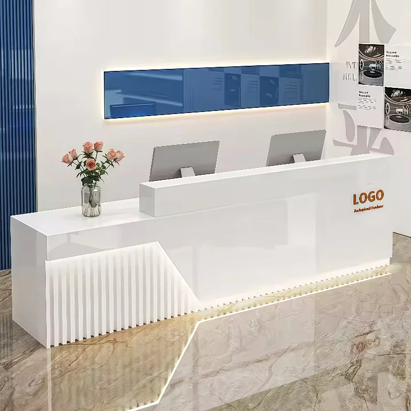 

Reception Counter Cash Register Counter Simple Modern Salon Company Cashier Business Office Comptoir Accueil Reception Desk