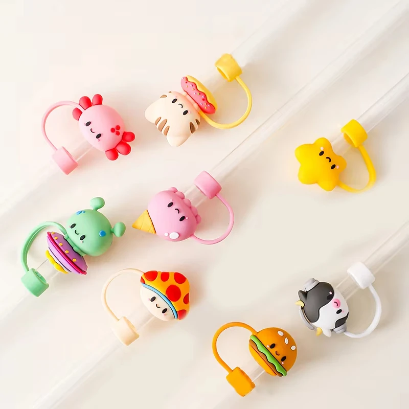 Reusable 10 mm silicone straw cap compatible with 30&40 oz glass dust-proof straw cap