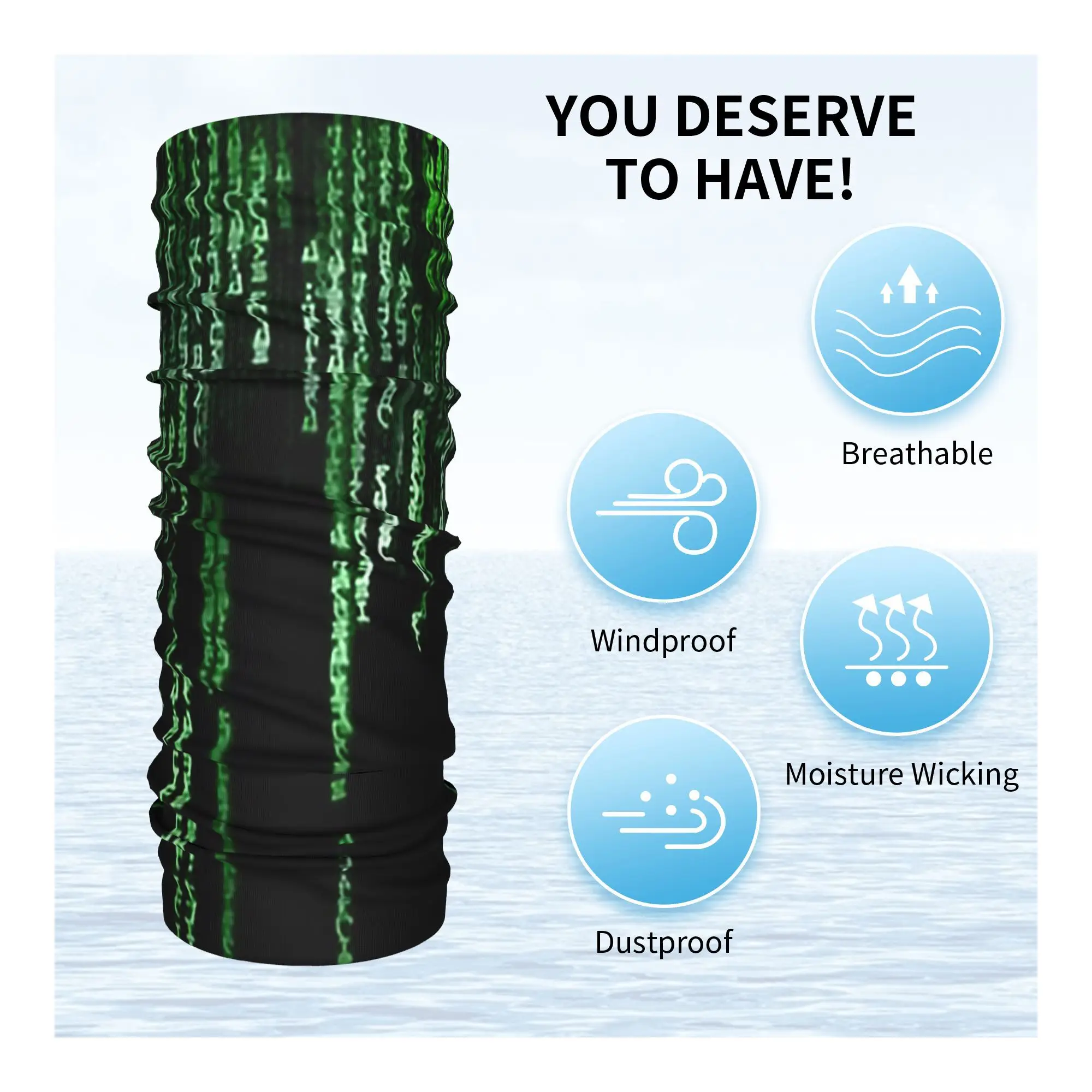 Матричная бандана, гетры с принтом, маска, шарф, теплая Балаклава для езды на велосипеде для мужчин и женщин, моющаяся для взрослых