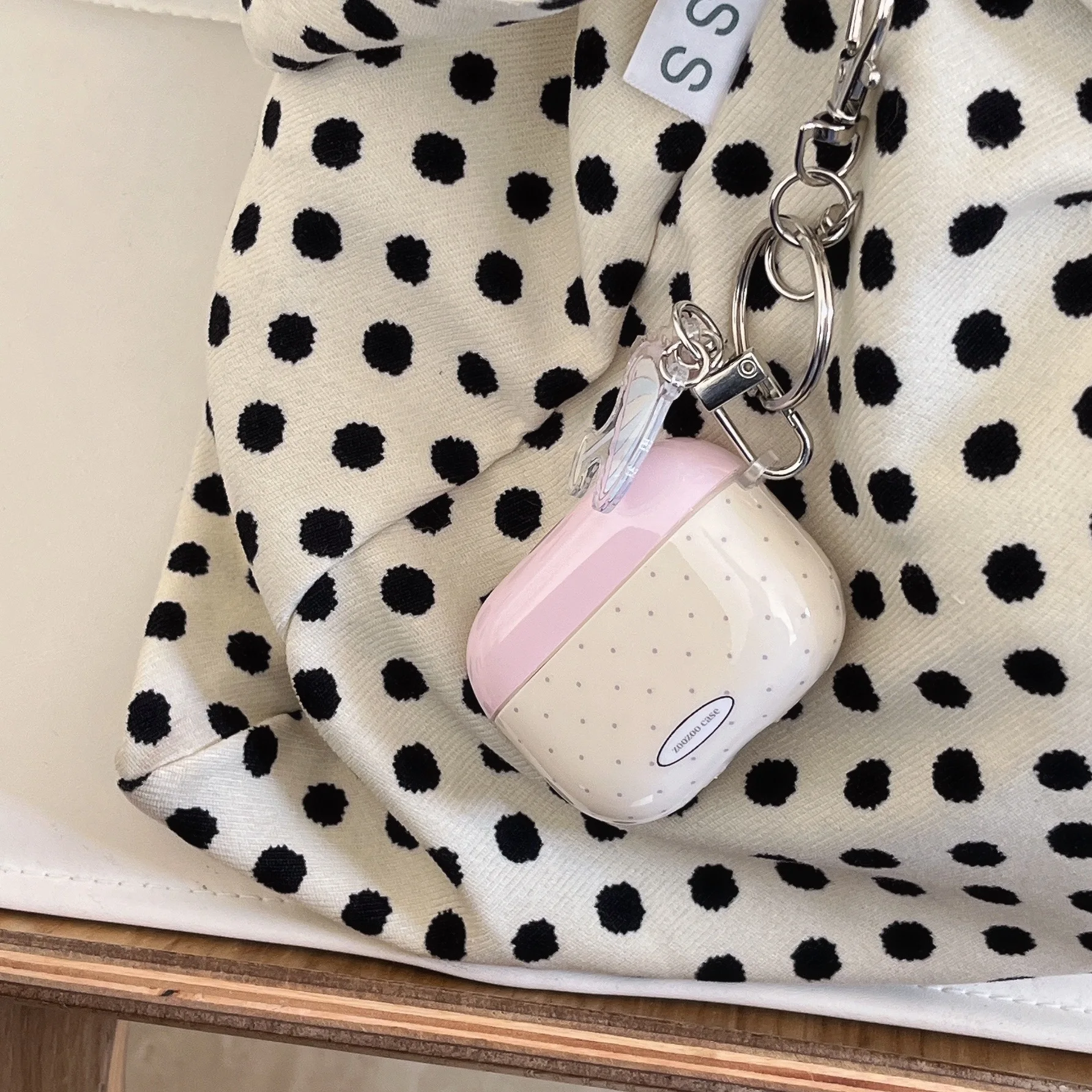 Koreanische süße Kopfhörerhülle für Airpods, Polka Dot Letter, schützend, kabellos, Bluetooth, Anti-Fall, weich, süß, neu, 1, 2, 3