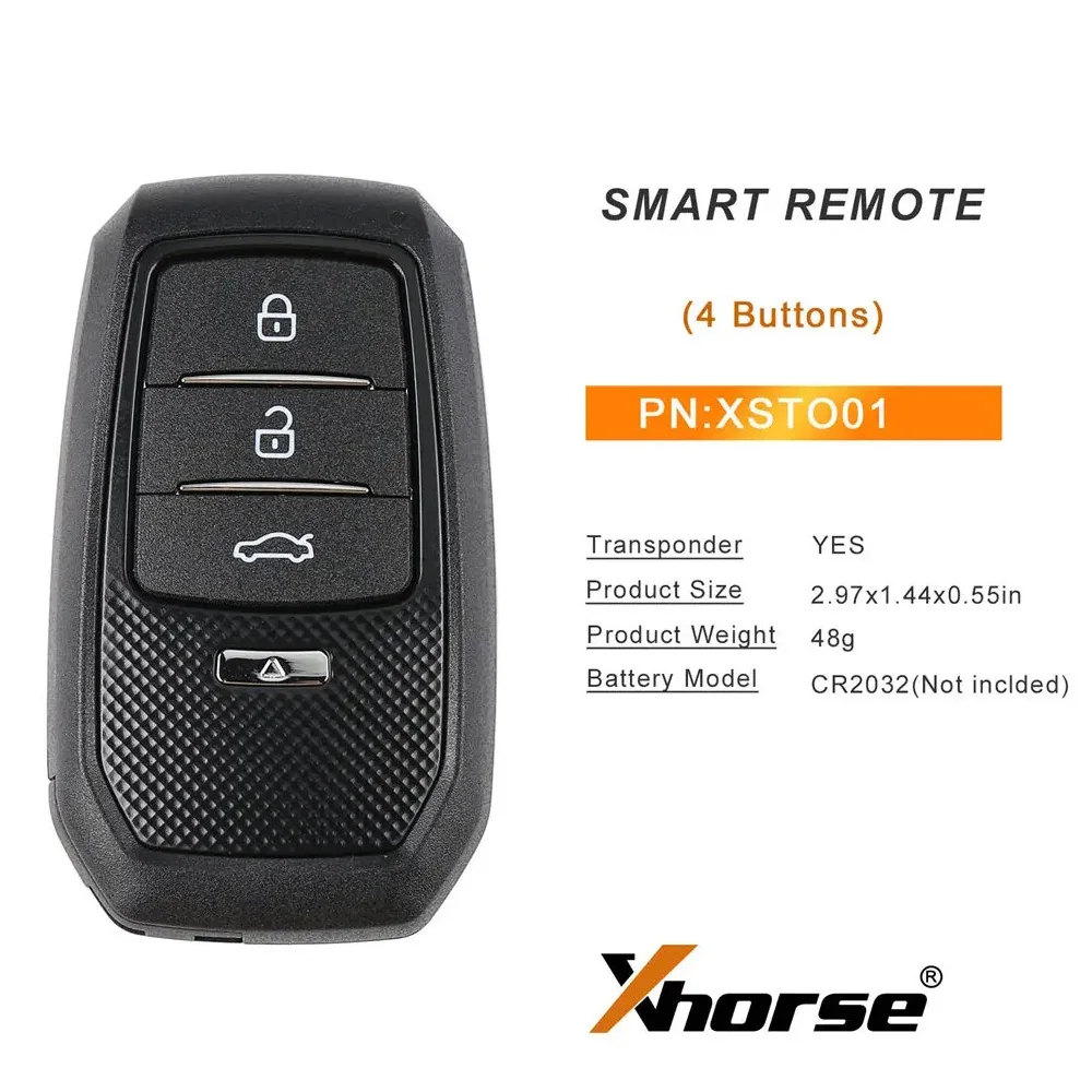 1pcs/lot Xhorse XSTO01EN TOY.T for Toyota XM38 Smart Key with Key Shell Support 4D 8A 4A for global