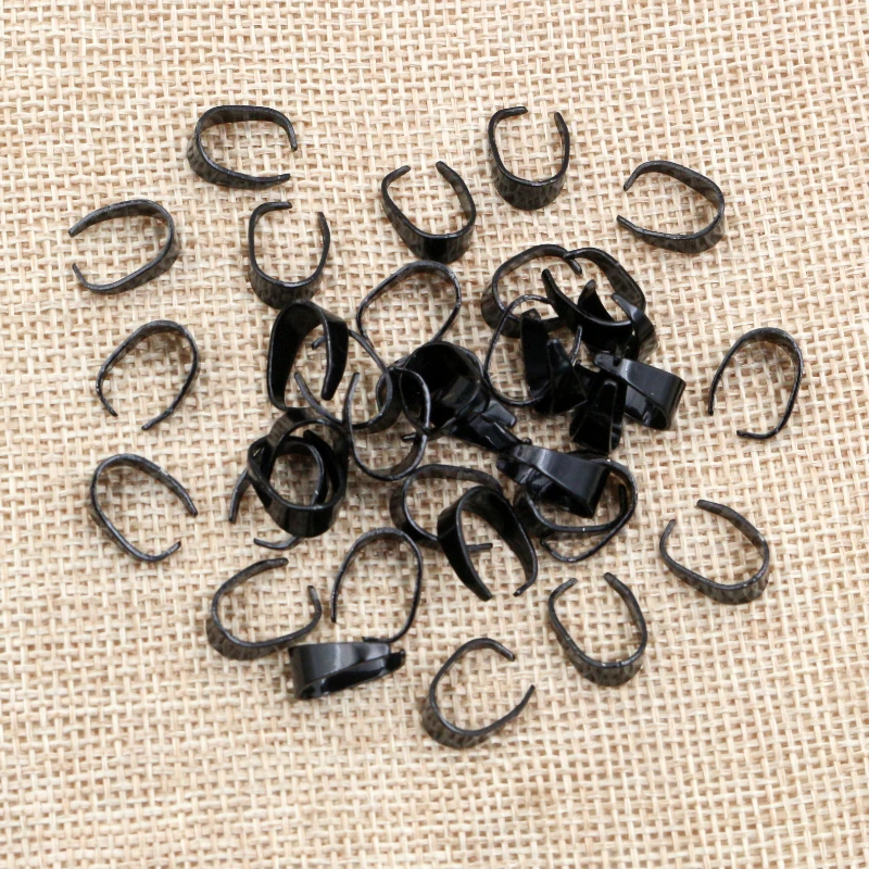 50 sztuk/partia Stianless żelaza wisiorek klipy Pinch Bail klamrami klamra urok naszyjnik hak złącze dla DIY tworzenia biżuterii Cameo taca — zdjęcie 7