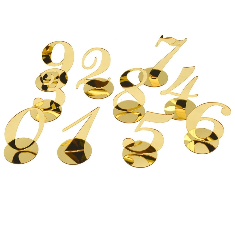 

10pcs Wedding Table Numbers Engagement Numbers Sign with Base Decoration