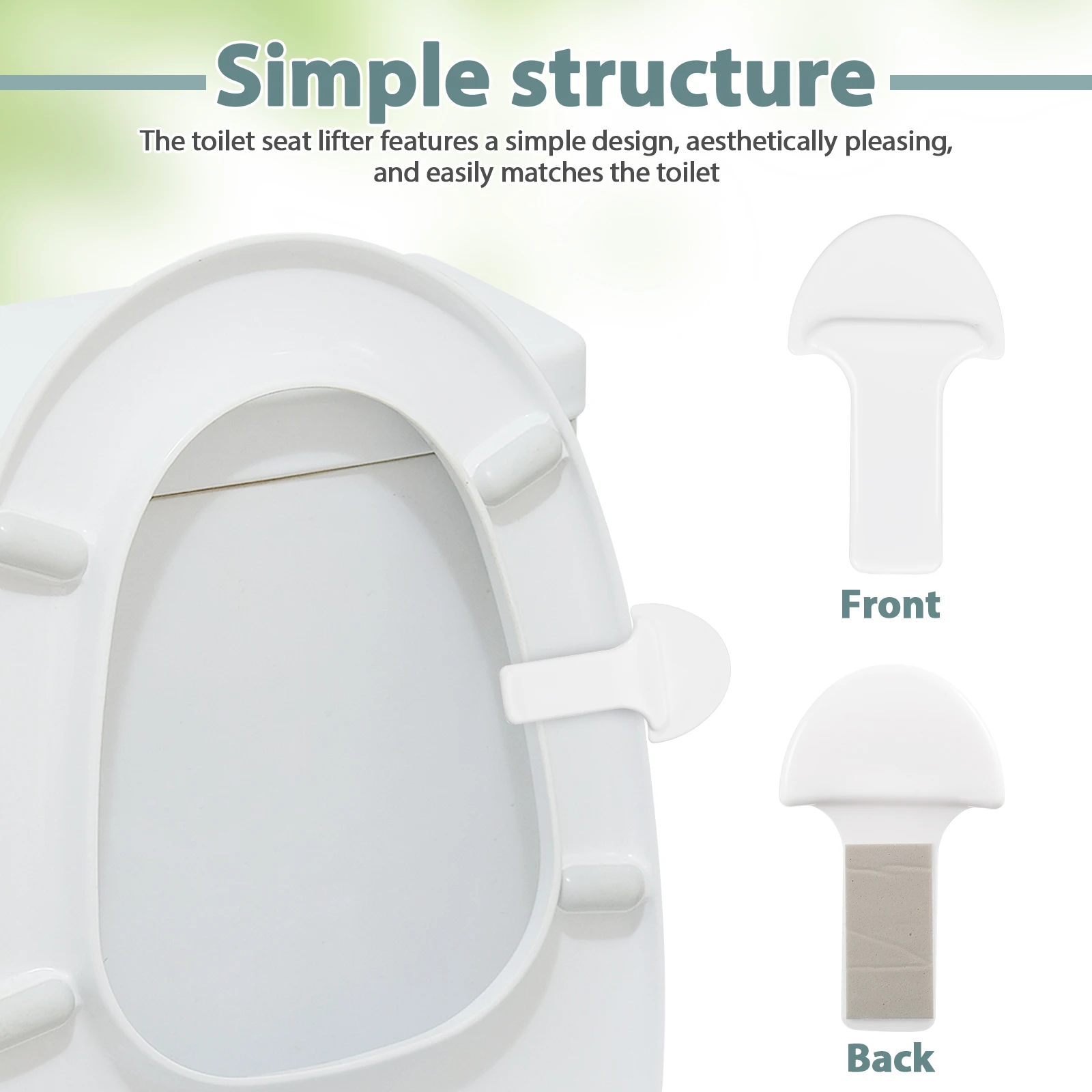 2 pcs Toilet Seat Lifter Adhesive Abs Cover Picker Holder Riser Gadget Bathroom Part Lid Tool Fit Easy Operate Bowl Tab
