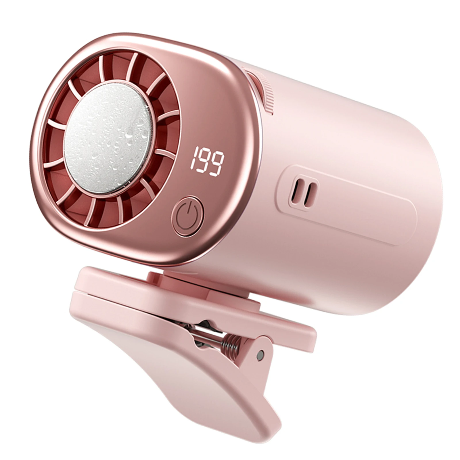 USB Backseat Cooling Fan with LED Display Small Clamp Fan 199 Speeds Adjustable for Infant Kids Dogs Summer Road Trips