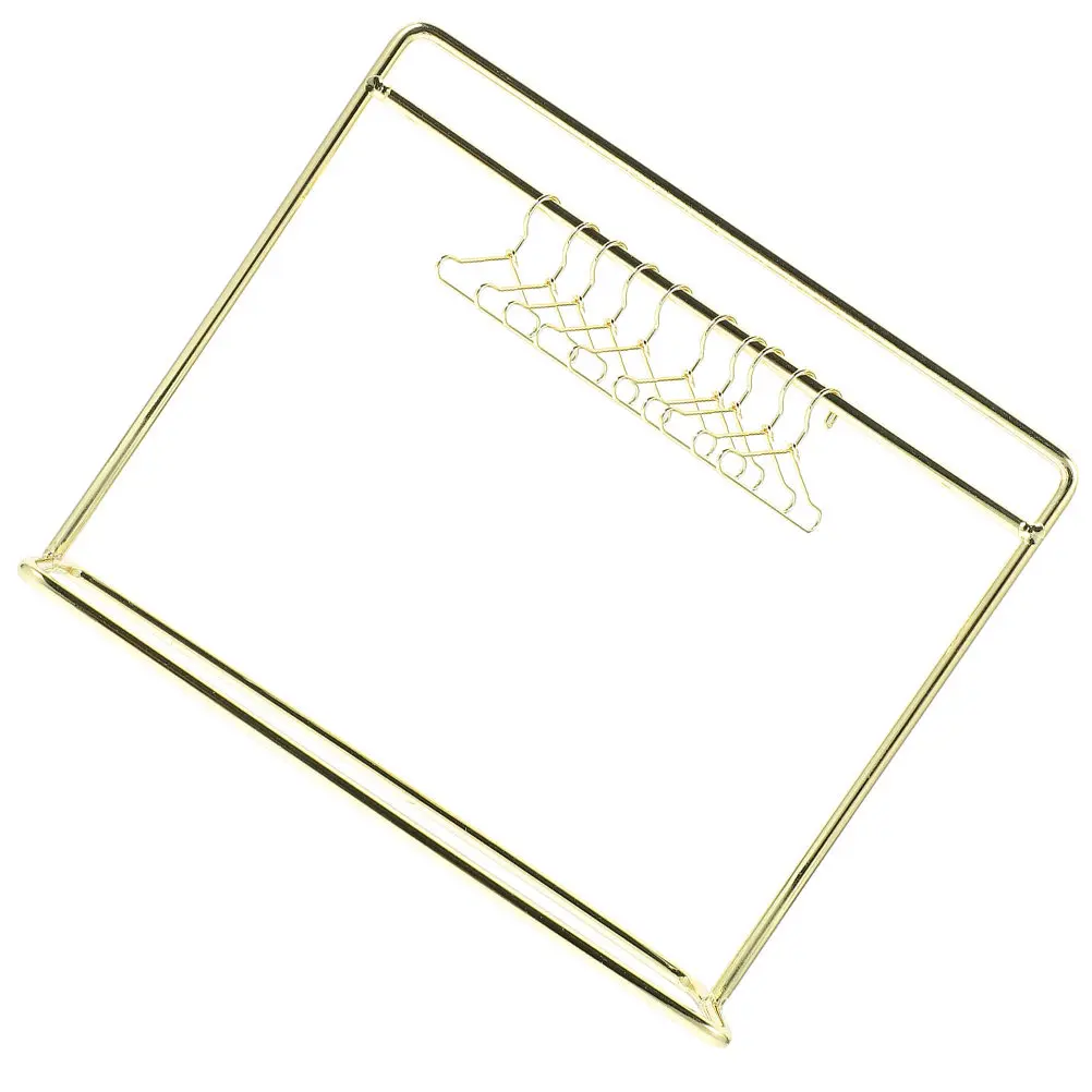 

1Set Mini Clothes Hanger Iron Art Mini House Accessory Small Apparel Rack Closet Organizer Replacement Clothes Rack