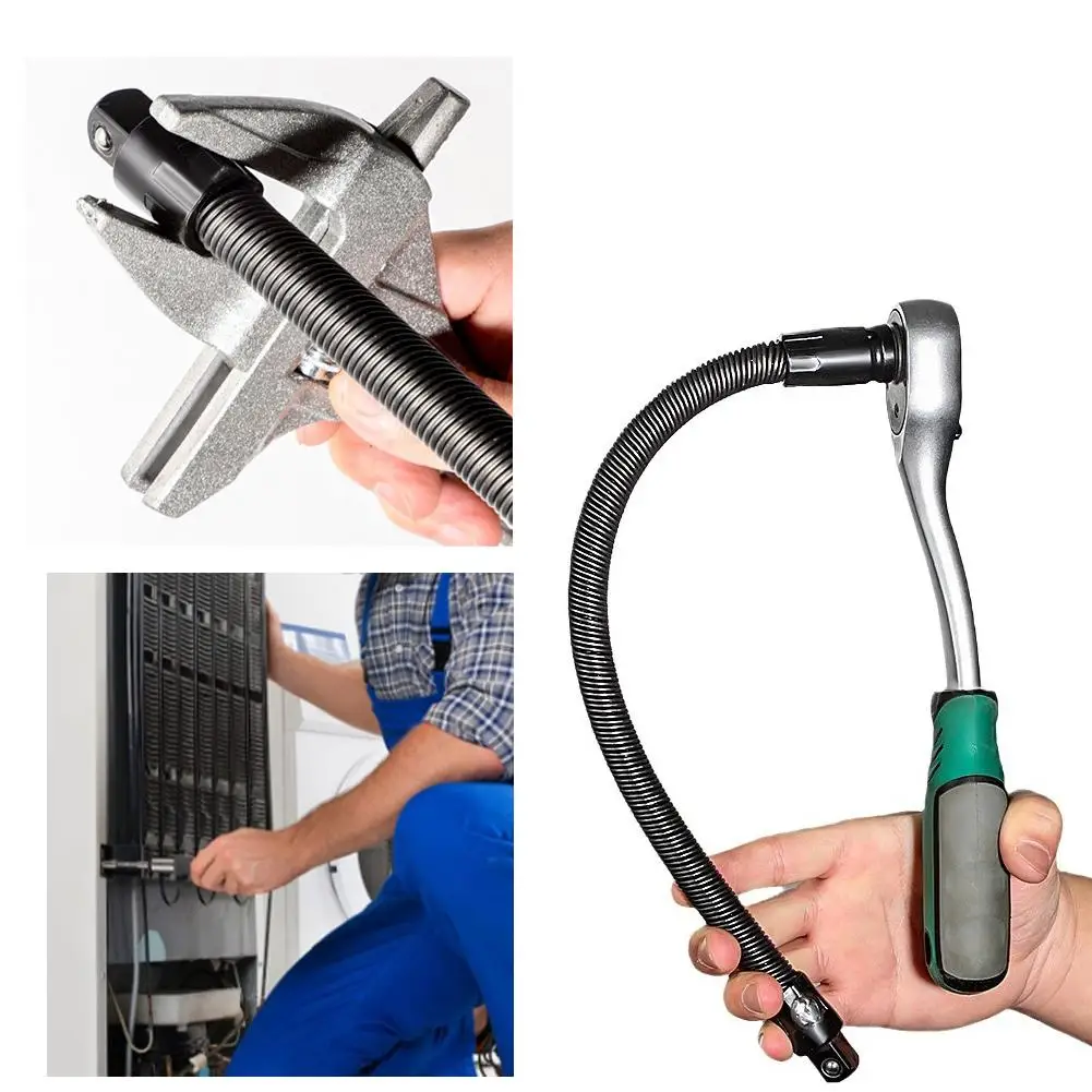 Flexible Socket Ratchet Wrench Extension Bar Motor Repair Tool 1/2Inch Driver Flexible Socket Extension Bar Wrench Extension Rod