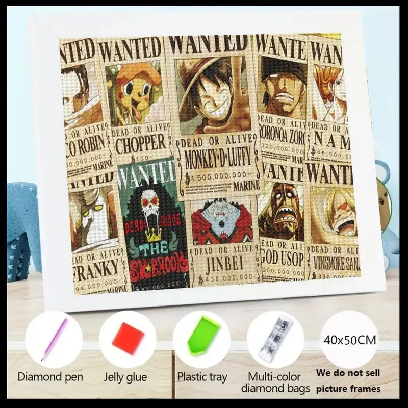 

Популярный цельный плакат 5D DIY, набор для алмазной живописи, полная дрель, хрустальные стразы, искусство с соломенной шляпой, пираты A