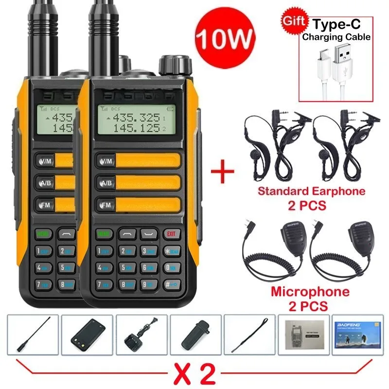 

2PCS Walkie Talkie UV16 Max V2 10W Powerful CB Radio Transceiver Long Range Portable Radio for Hunt Travel UV5R Plus