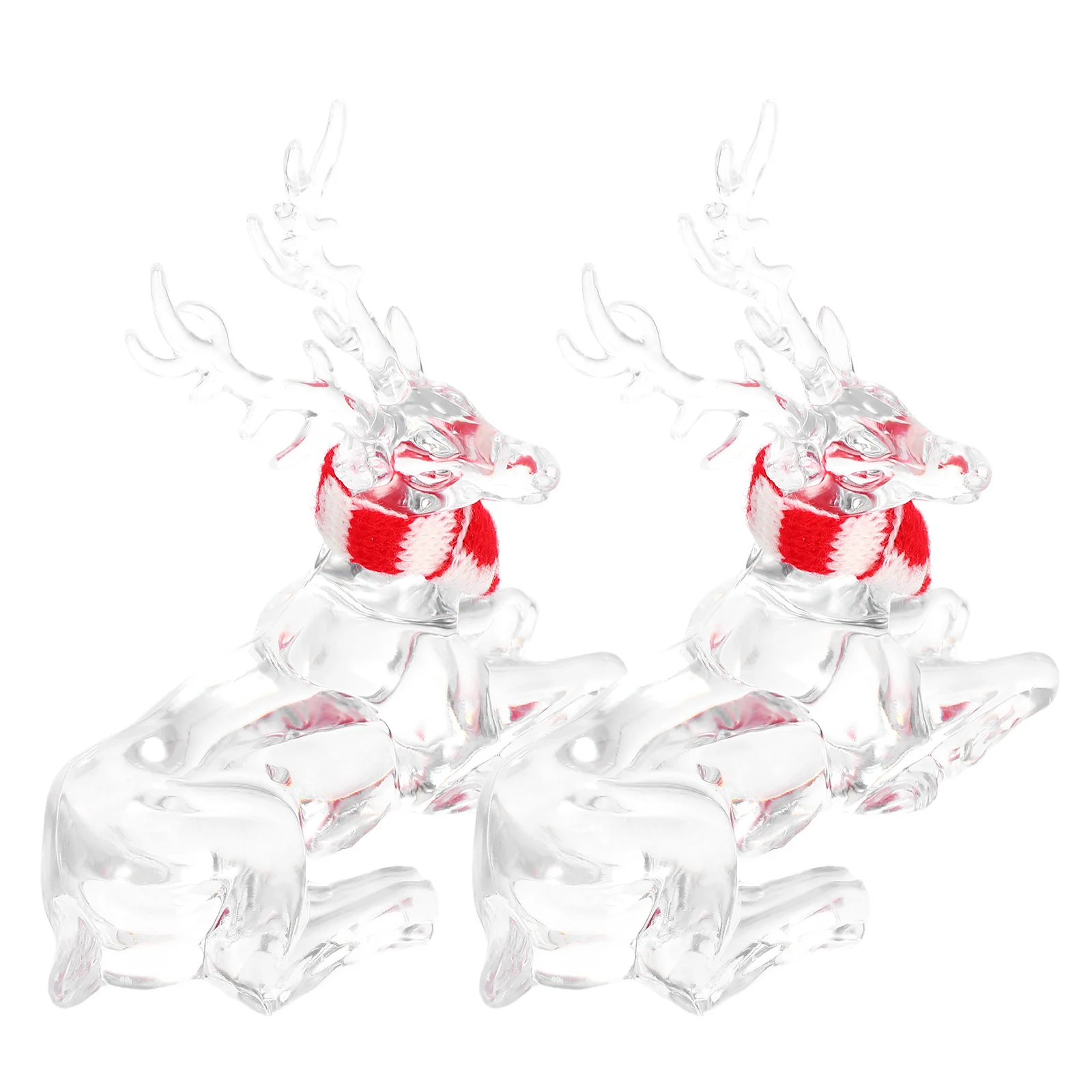 

2Pcs Acrylic Reindeer Hanging Ornaments Transparent Christmas Tree Decor Lightweight Holiday Figurines Reindeer Tabletop Decor
