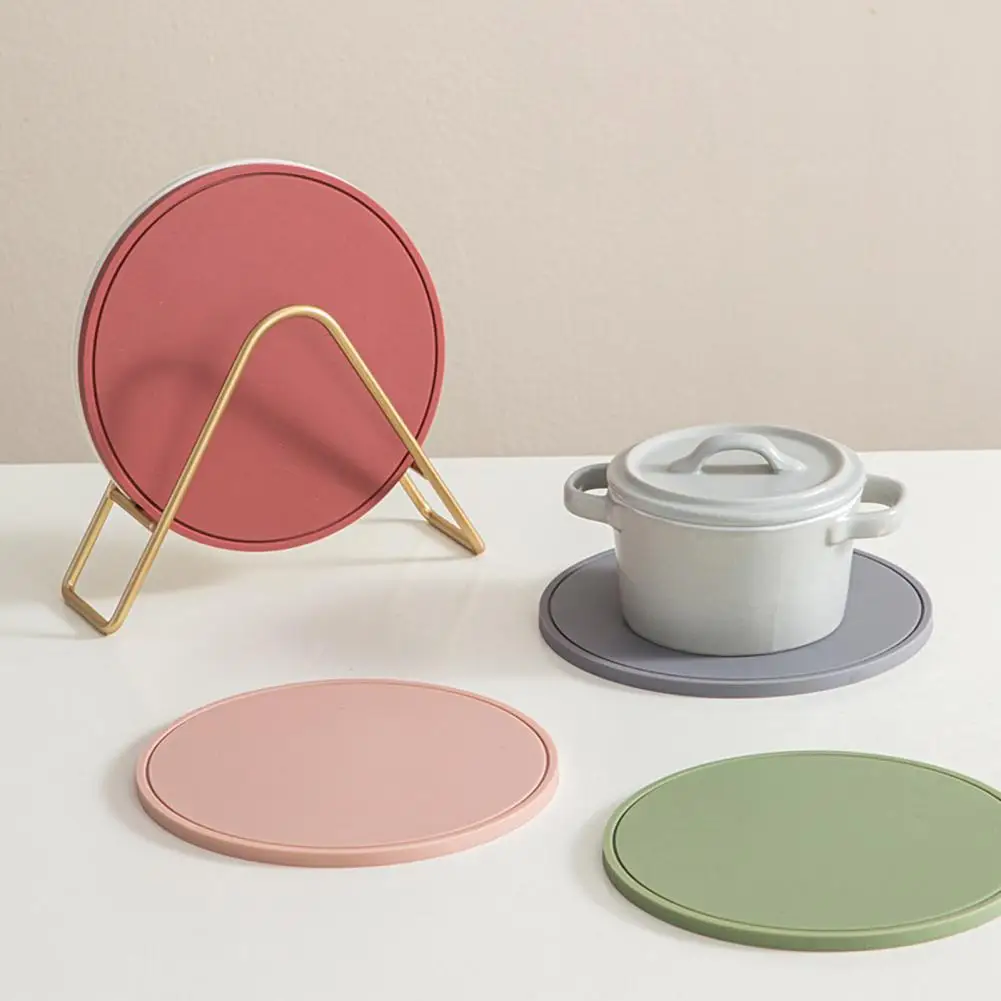 Silicone Trivet Mat with Non-Slip Heat-Resistant Pot Bowl Holder Round Placemat for Hot Pot Pans Dishes Versatile Kitchen Protec