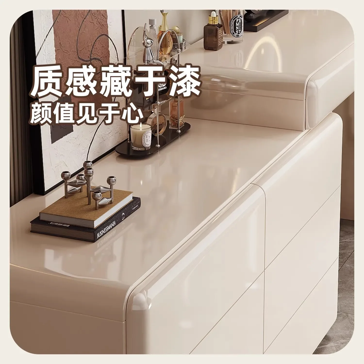 Lan sequence dresser chest cabinet integrated 2026 new light luxury high-end Italian style bedroom corner makeup table storage c