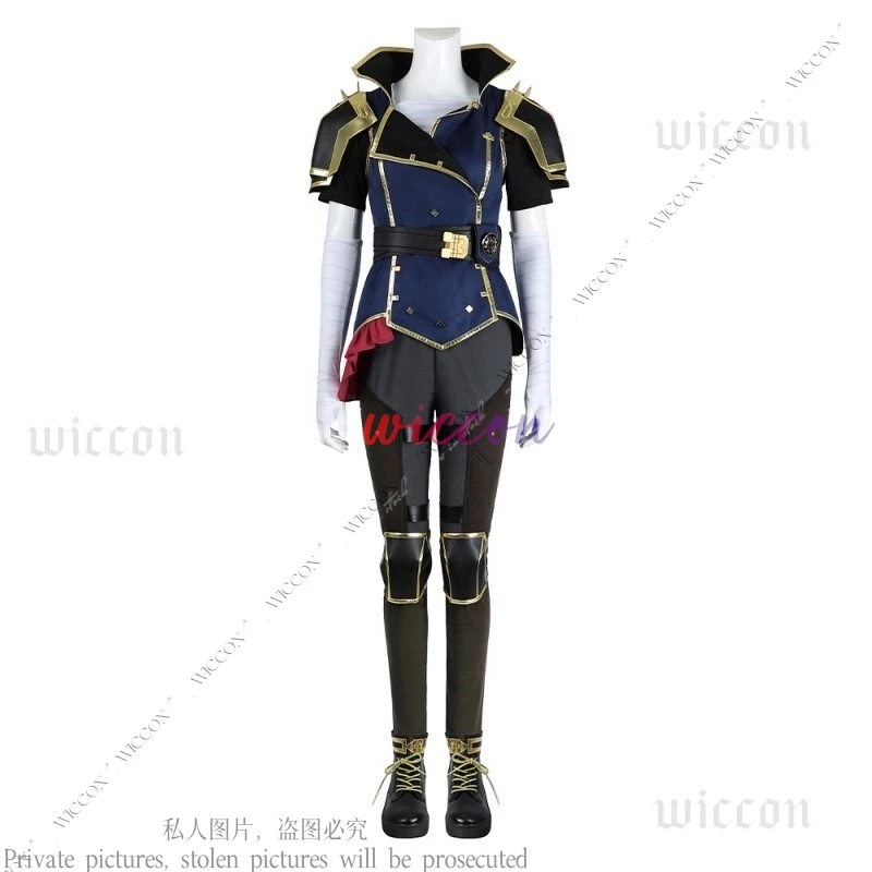 Violet Cosplay Game LOL Costume Wig The Piltover Enforcer Combat Clothing Comic-Con Uniform Arcane Halloween Party Woman Man