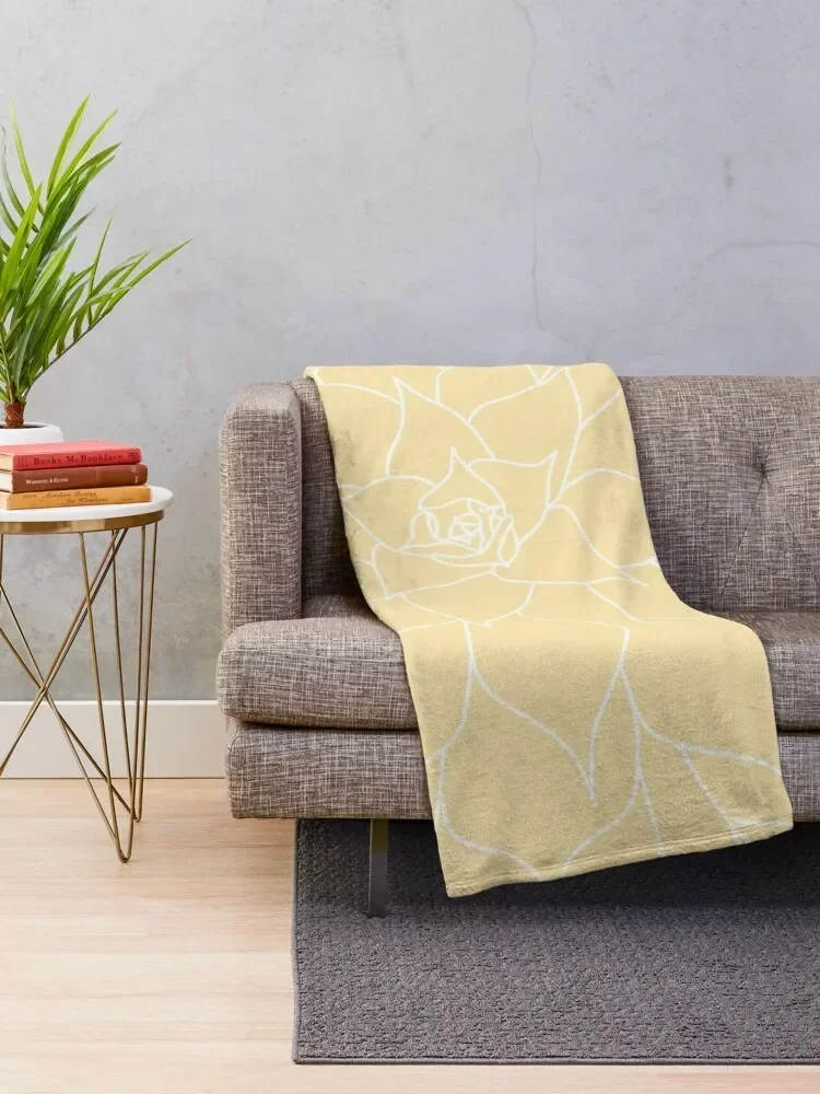 Yellow Succulent Throw Blanket Comforter Picnic Luxury Designer Blankets