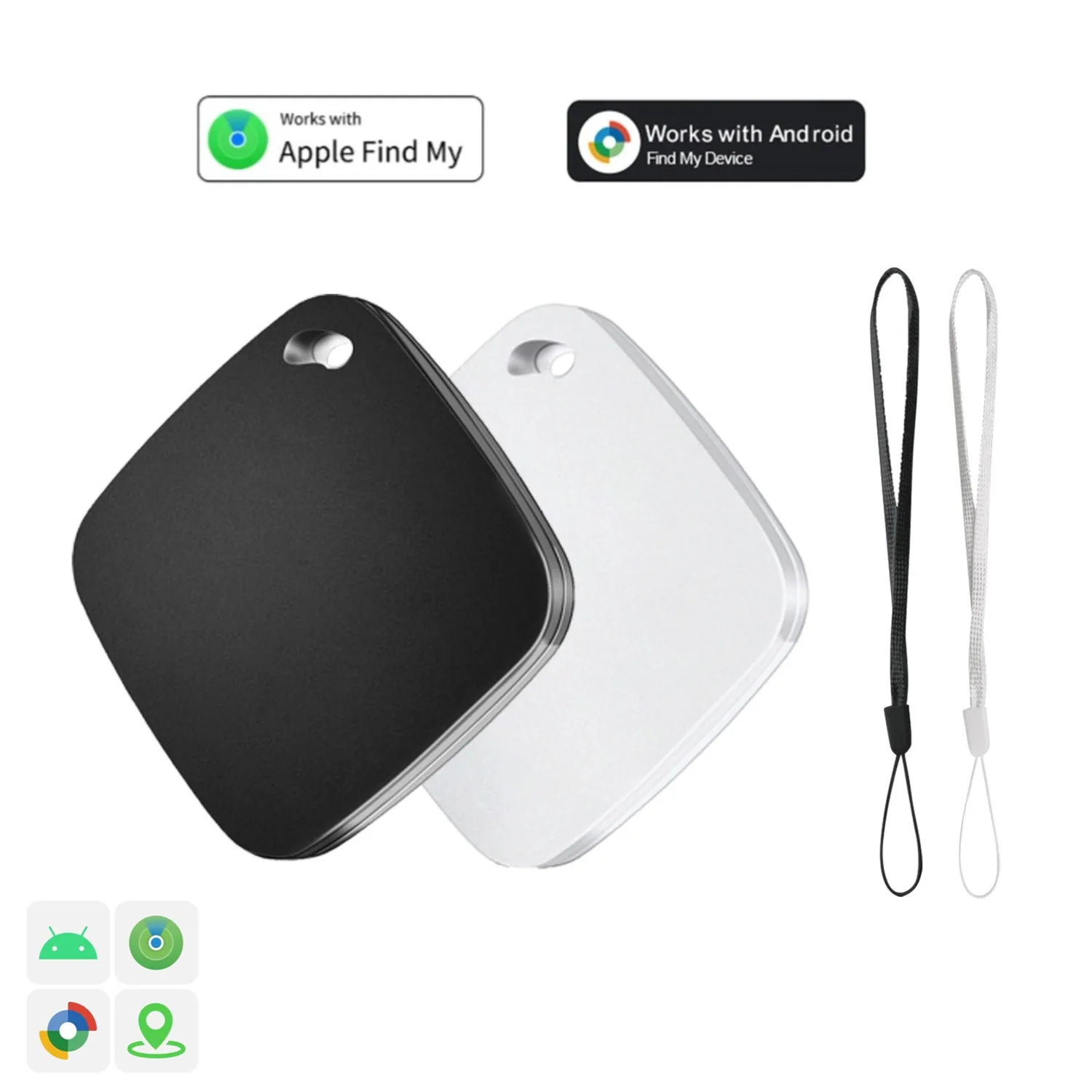 Dual System Tracker Tag, Smart Key Finder Works with Android Google Find Hub or iOS Apple Find My APP, Bluetooth Item Locator