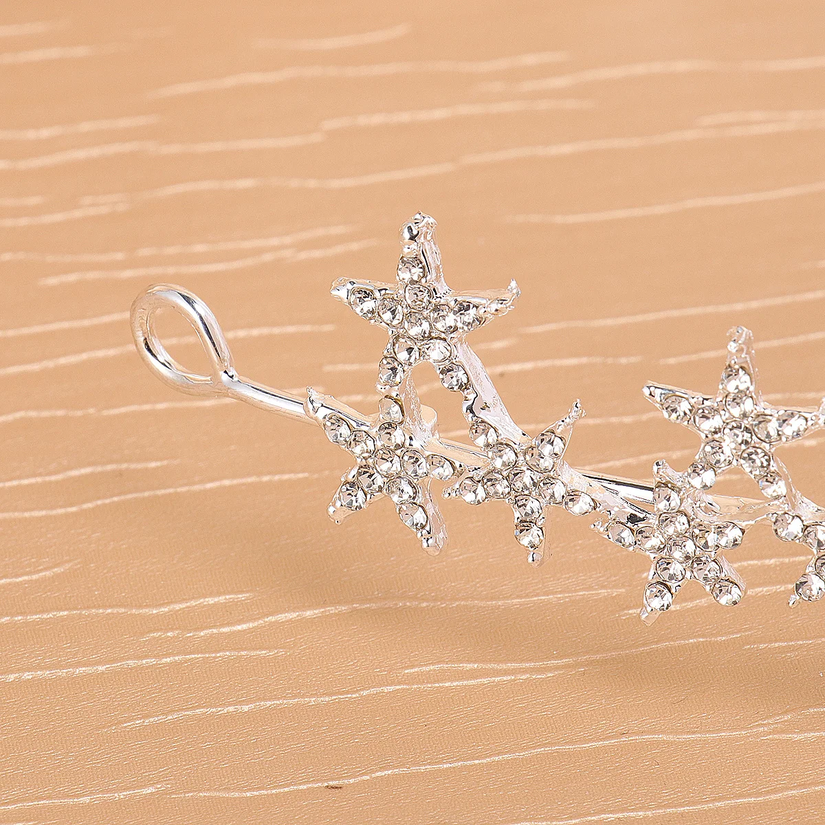 Alloy Star Hair Crown Headband Elegant Crystal Diamond Bridal Headpiece Wedding Party Hair Accessories for Girls