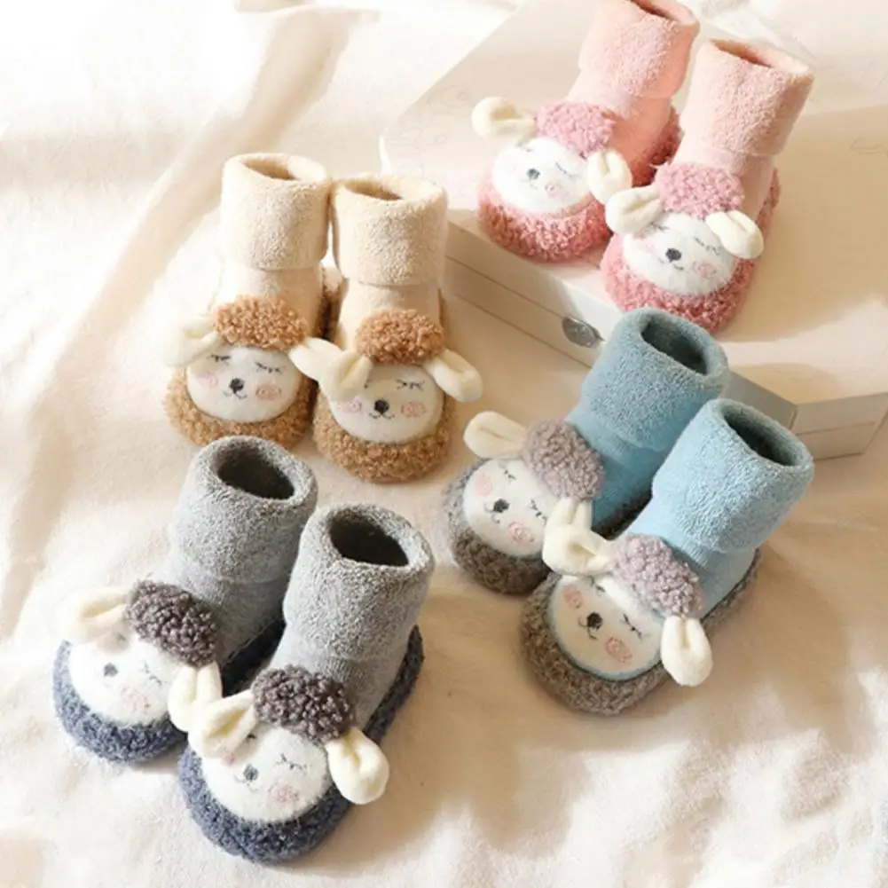 Baby Socks Doll Design Baby Socks for 1-3 Years Non-skid Toddler Sock Shoes for Boys Girls Wear