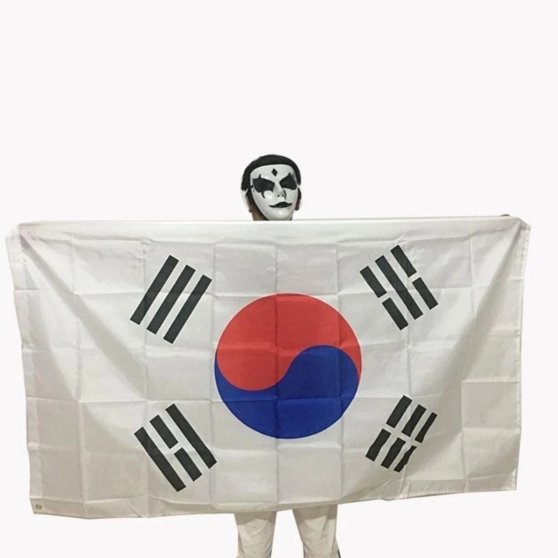 أعلام كورية كبيرة 5ftx3ft مع ثقيلة للحدث الرياضي وتزيين الحفلات #3