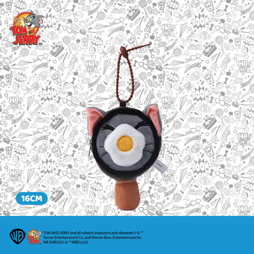 Anime genuino Tom y Jerry Fun Pan huevo frito juguetes de peluche queso de dibujos animados adorno colgante bolsa de almacenamiento regalos de navidad para niñas
