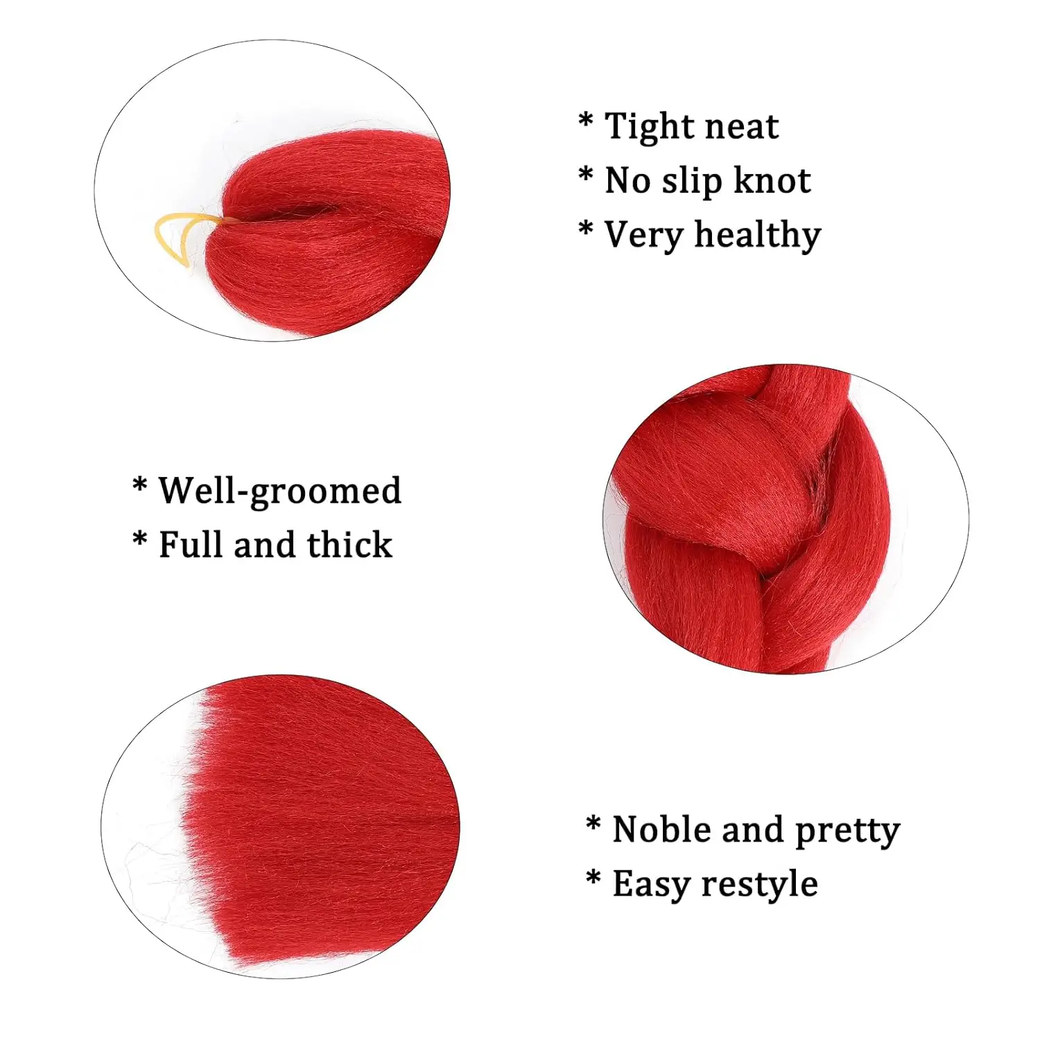 Red Braiding Hair Fake Braids In Hair Extensions One pack Red Hair Extensions High Temperature Jumbo Braiding Hair  Synthetic